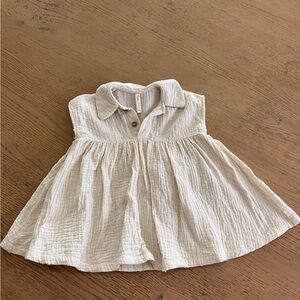 Rylee & Cru guaze off-white baby girl dress 6-12 months